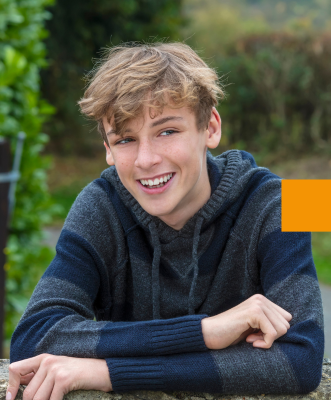 Smiling teenage boy