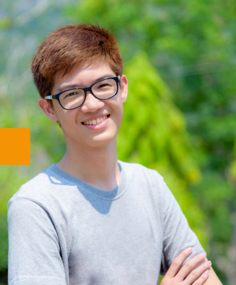 Teenager in glasses
